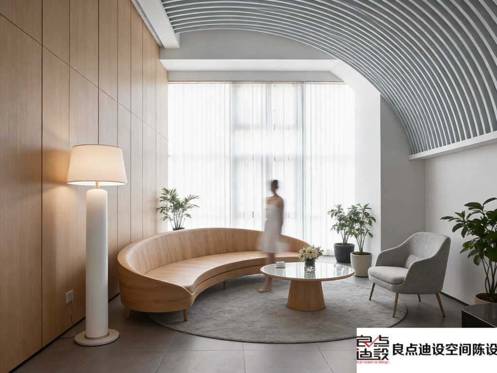 教科书级弧形元素!打造爆火治愈系美容院空间装修软装设计